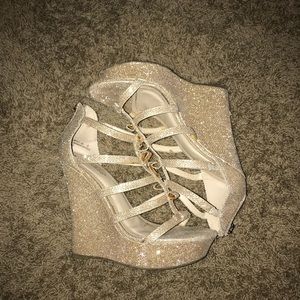 Sparkly gold high heels size 8